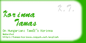 korinna tamas business card